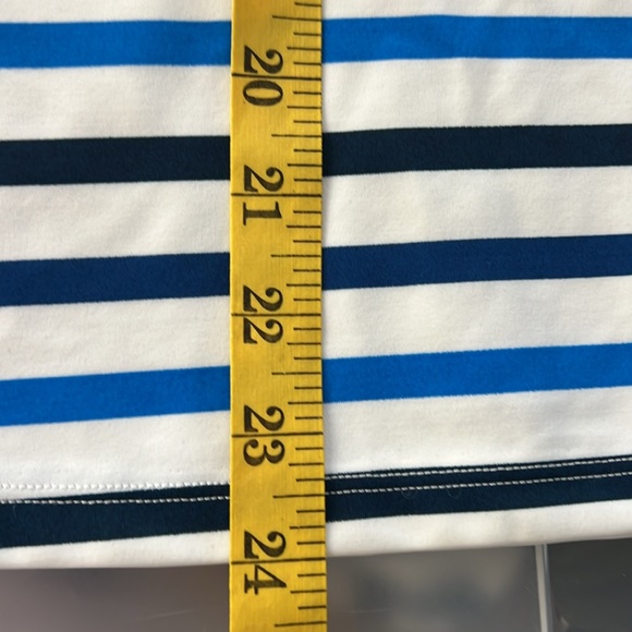 NEW SPANX Ocean Stripe Coastal Blue MED M Swim Sun Rash Protection Shirt UPF 50+ - Picture 4 of 6